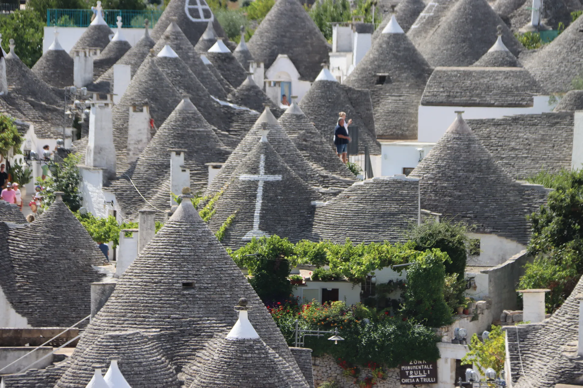 The trulli rooftops of Alberobello, Italy