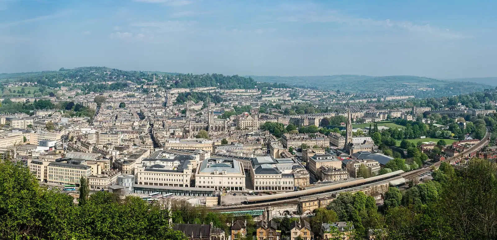 Panoramic view of Bath, Somerset, England from Alexandra Park