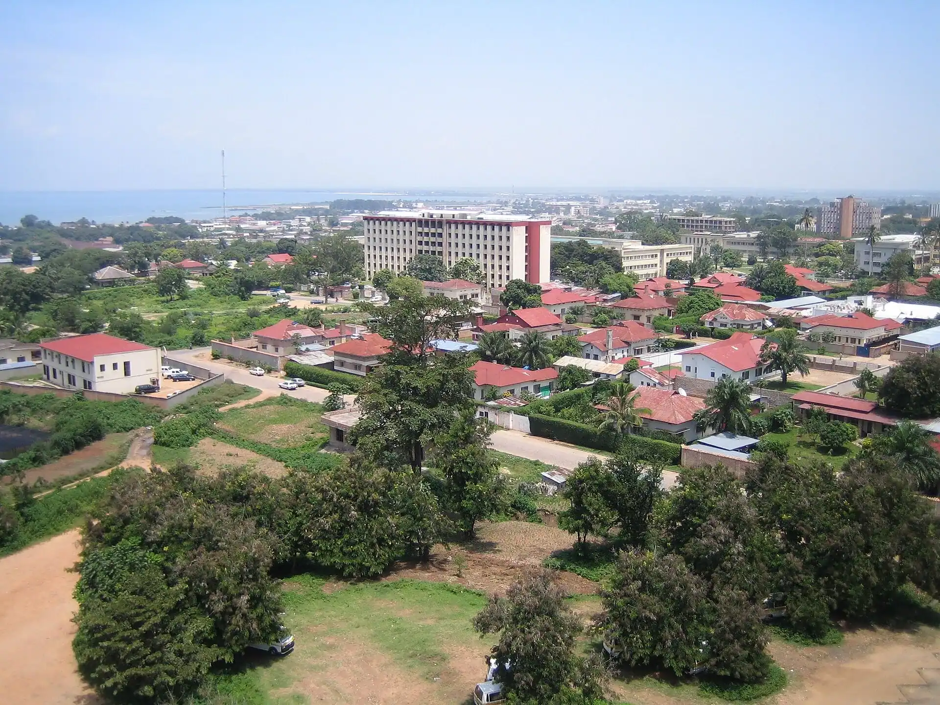 Bujumbura from the cathedral hill, with Lake Tanganyika behind