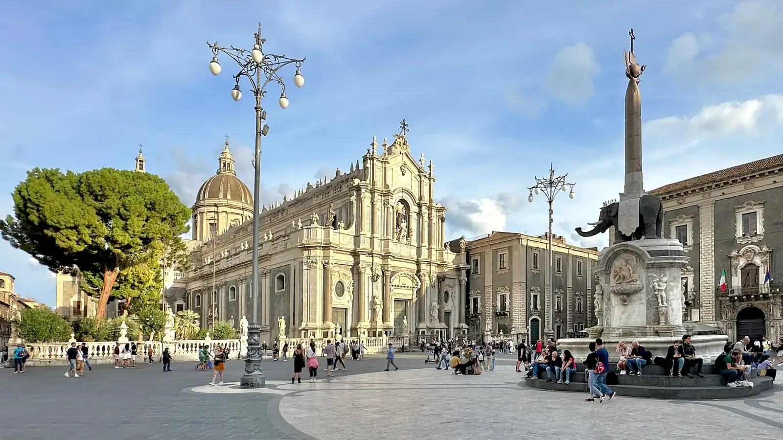 Piazza del Duomo with Catania Cathedral and Elephant Fountain, Sicily, Italy