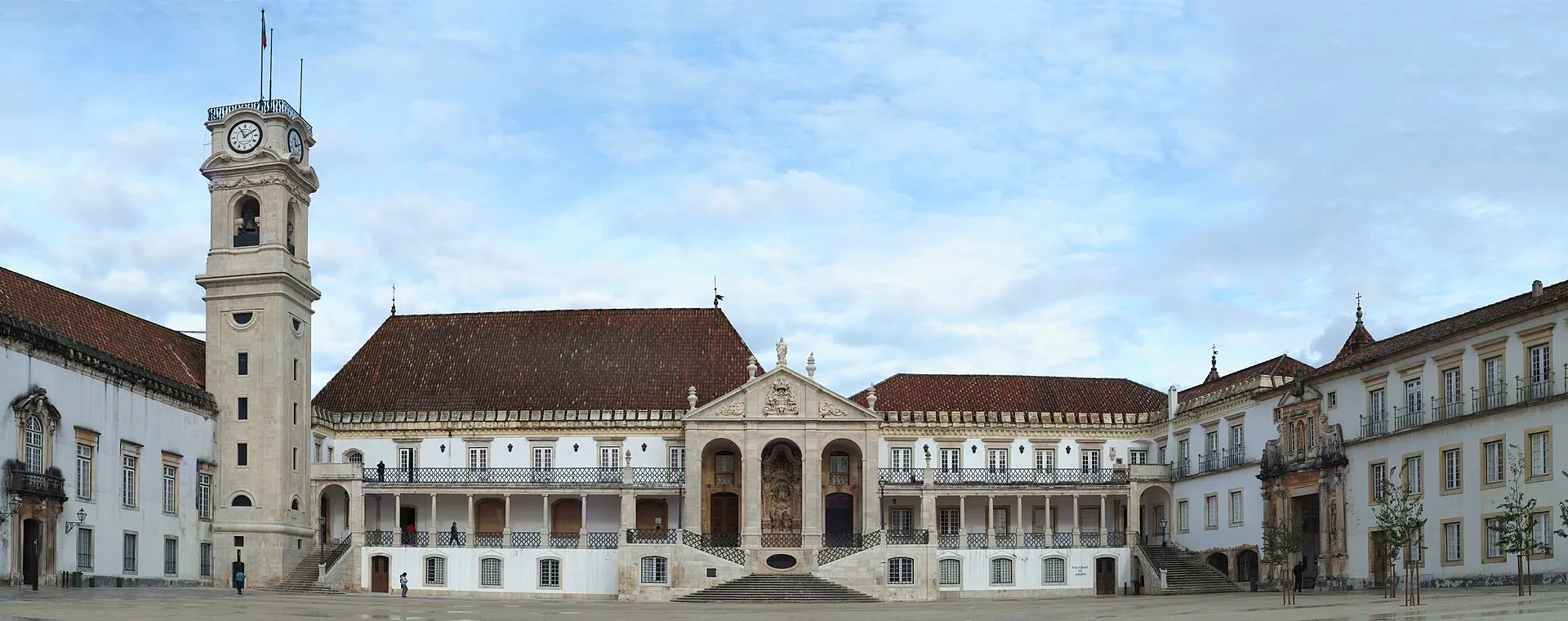 University of Coimbra Paco das Escolas courtyard with iconic clock tower
