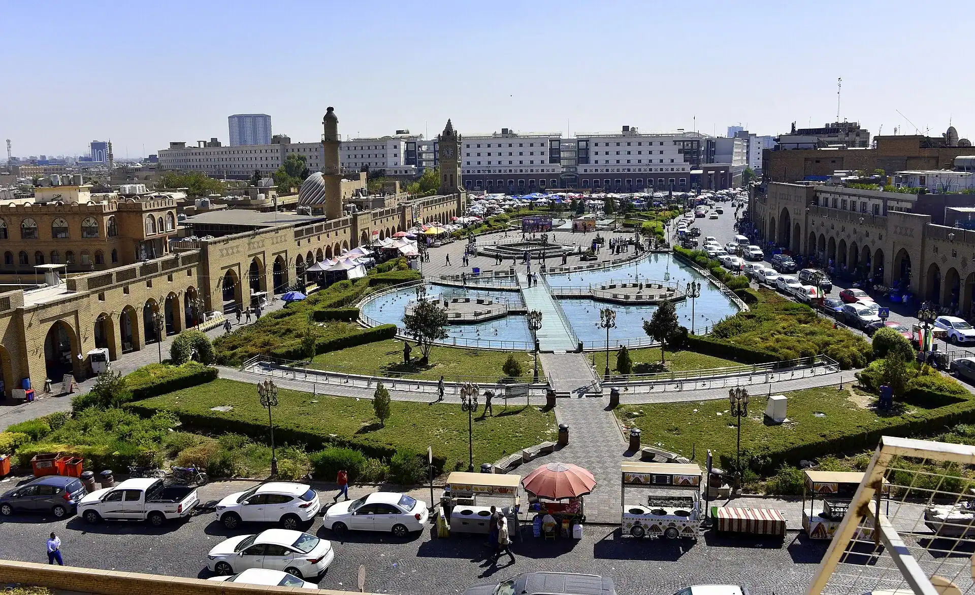 Shar Park in the centre of Erbil, below the citadel mound