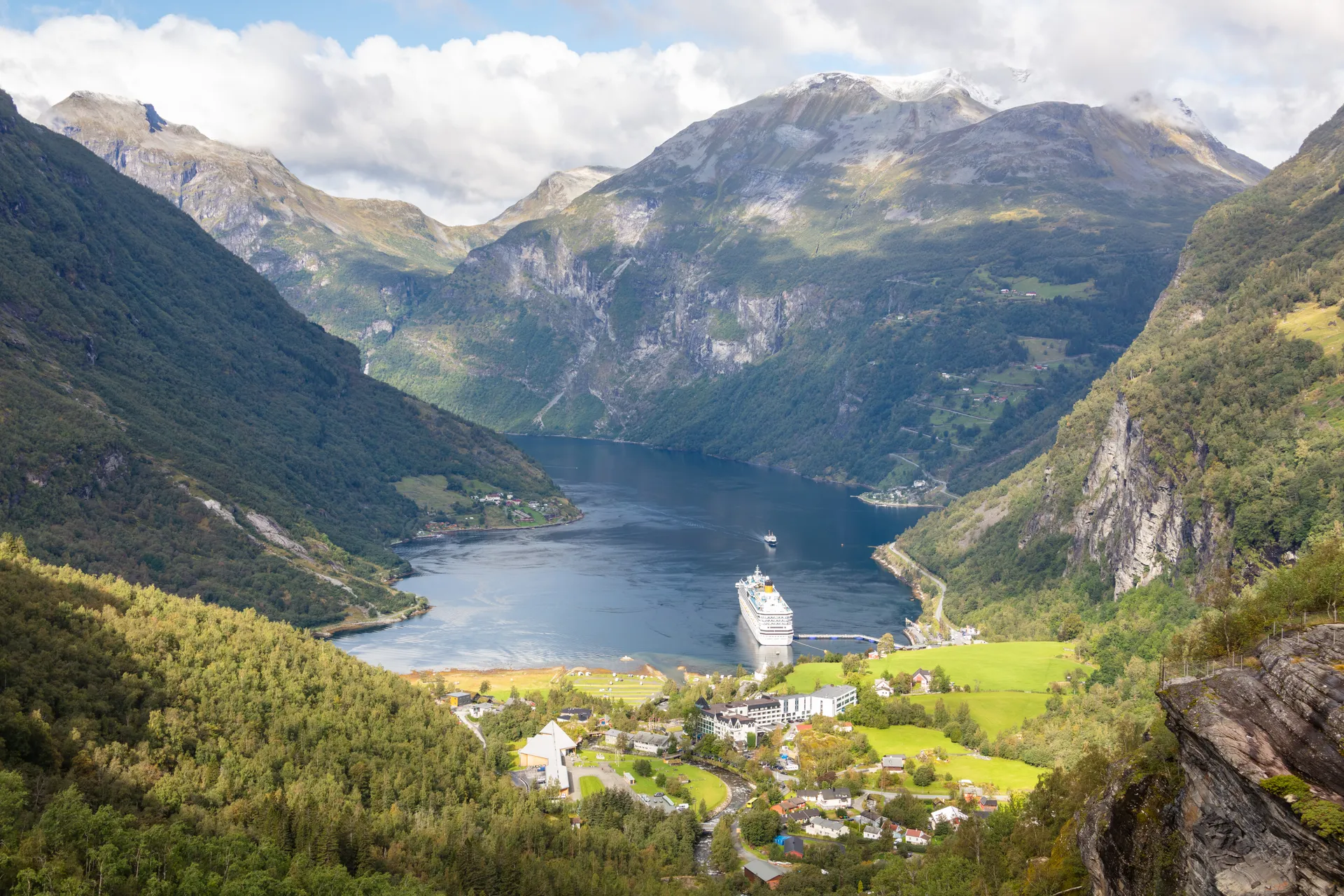 The Geirangerfjord and Geiranger village, Norway