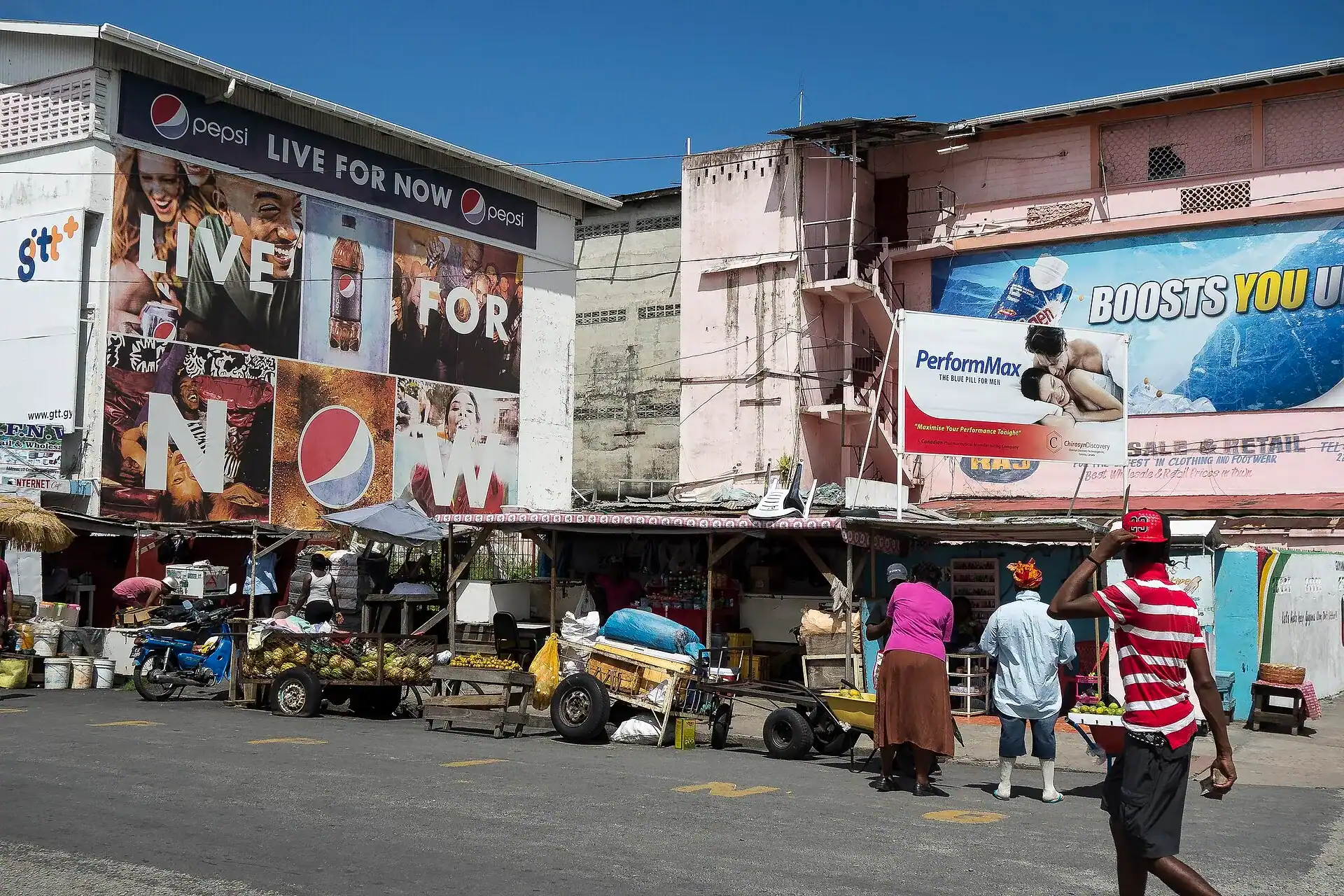 A street in downtown Georgetown, Guyana