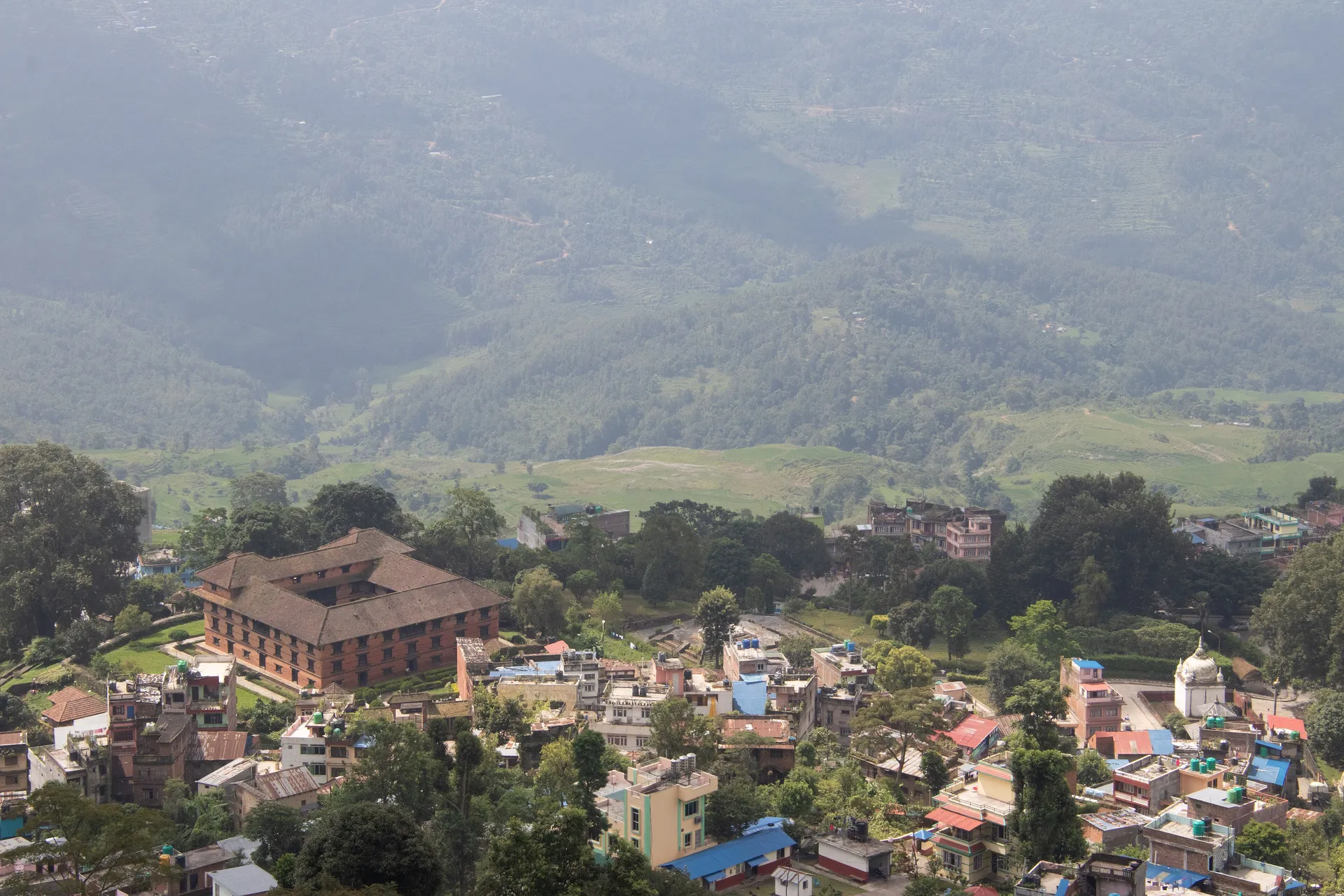 The Tallo Durbar palace and town of Gorkha in the Nepali foothills