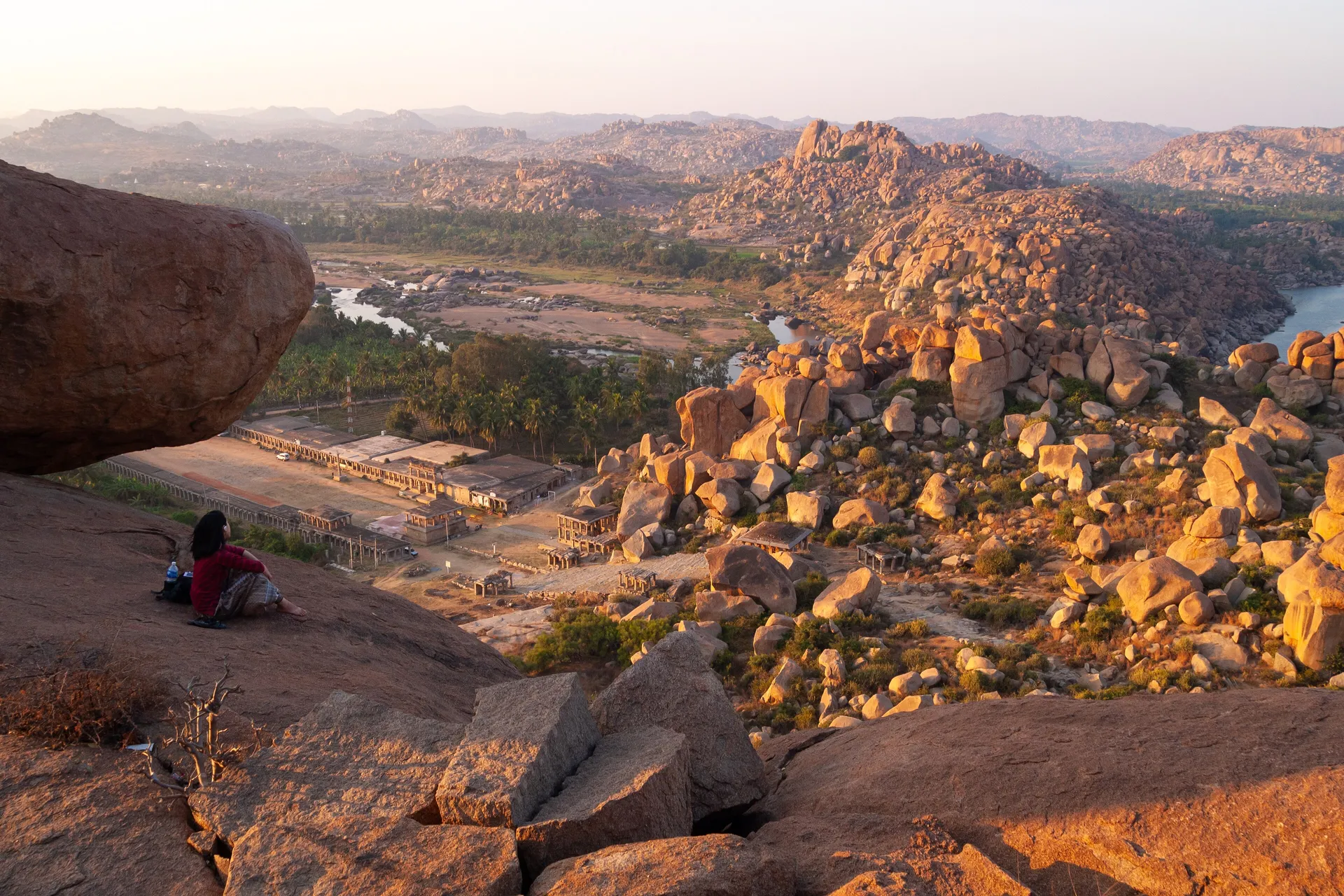 The granite boulder landscape and ruins of Hampi, India