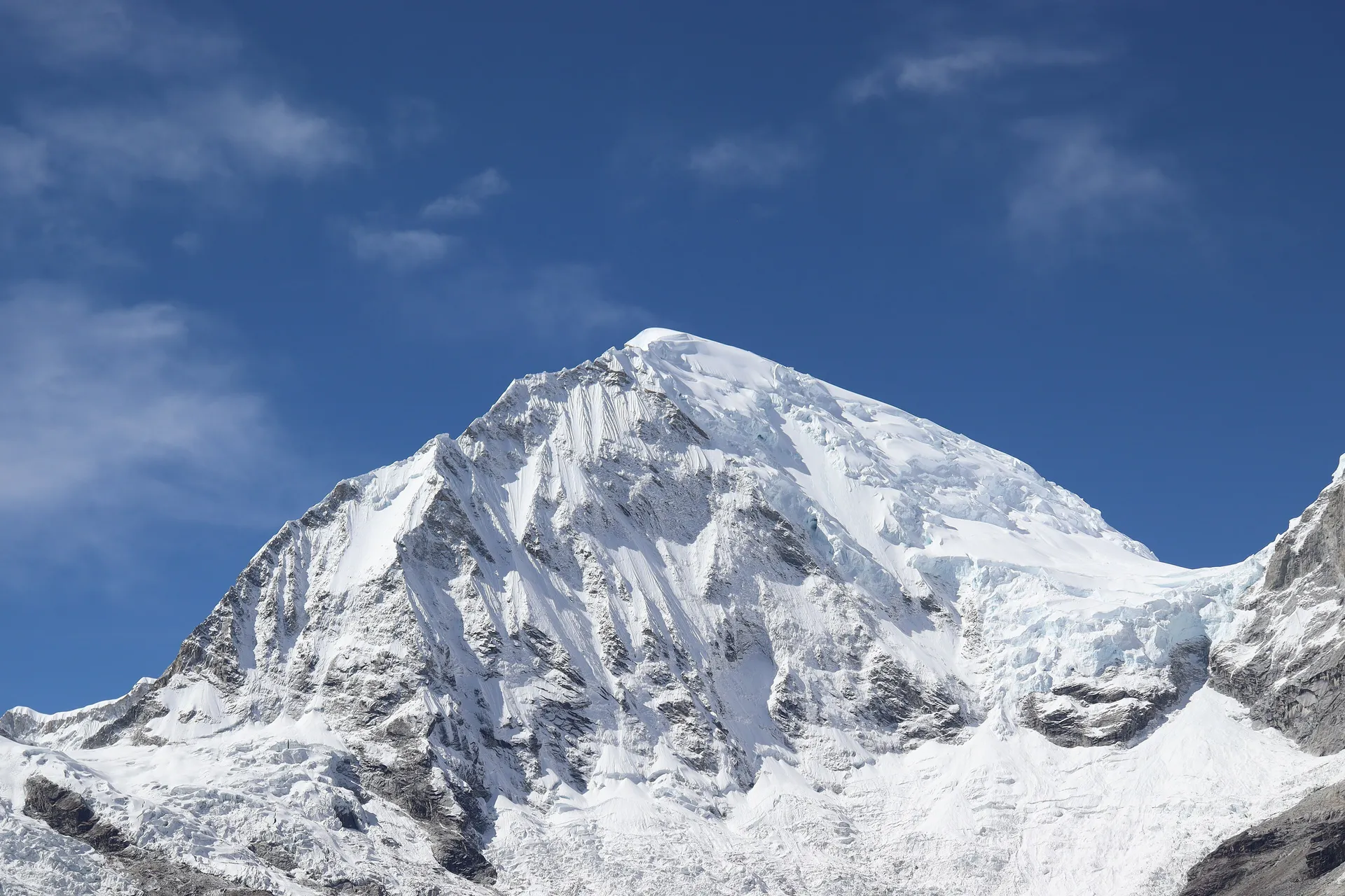 The glaciated peak of Huascaran in the Cordillera Blanca above Huaraz, Peru