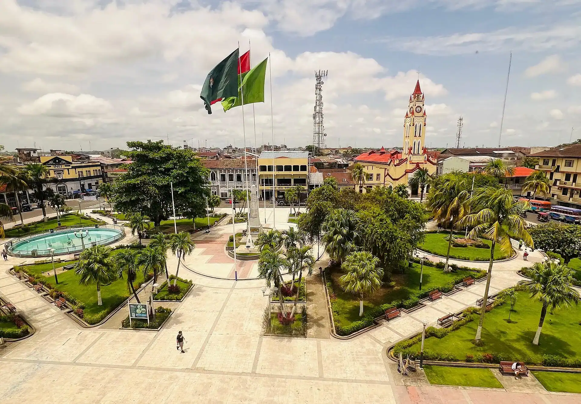 The Plaza de Armas in Iquitos from above