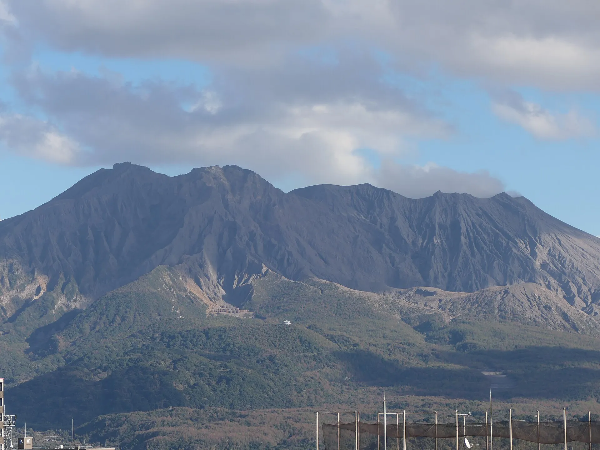 Sakurajima volcano across the bay from Kagoshima