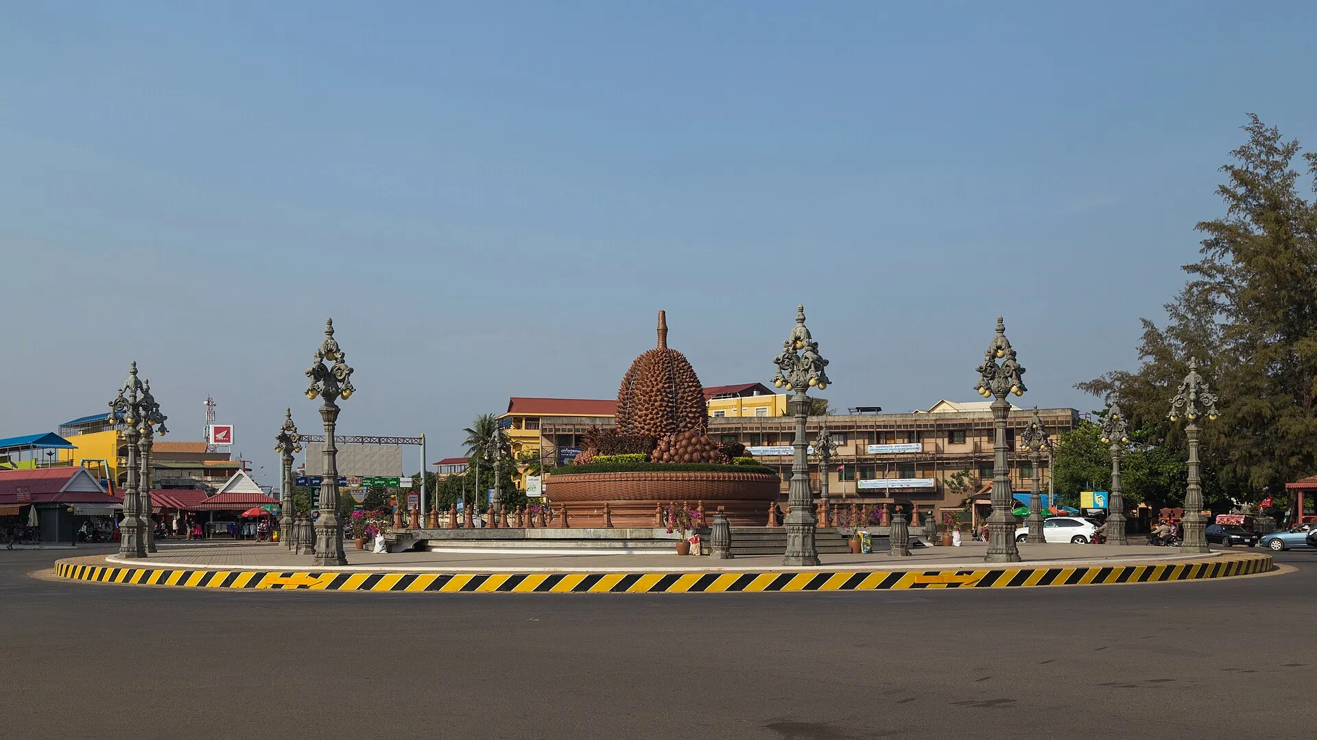 Durian Roundabout in Kampot, Cambodia