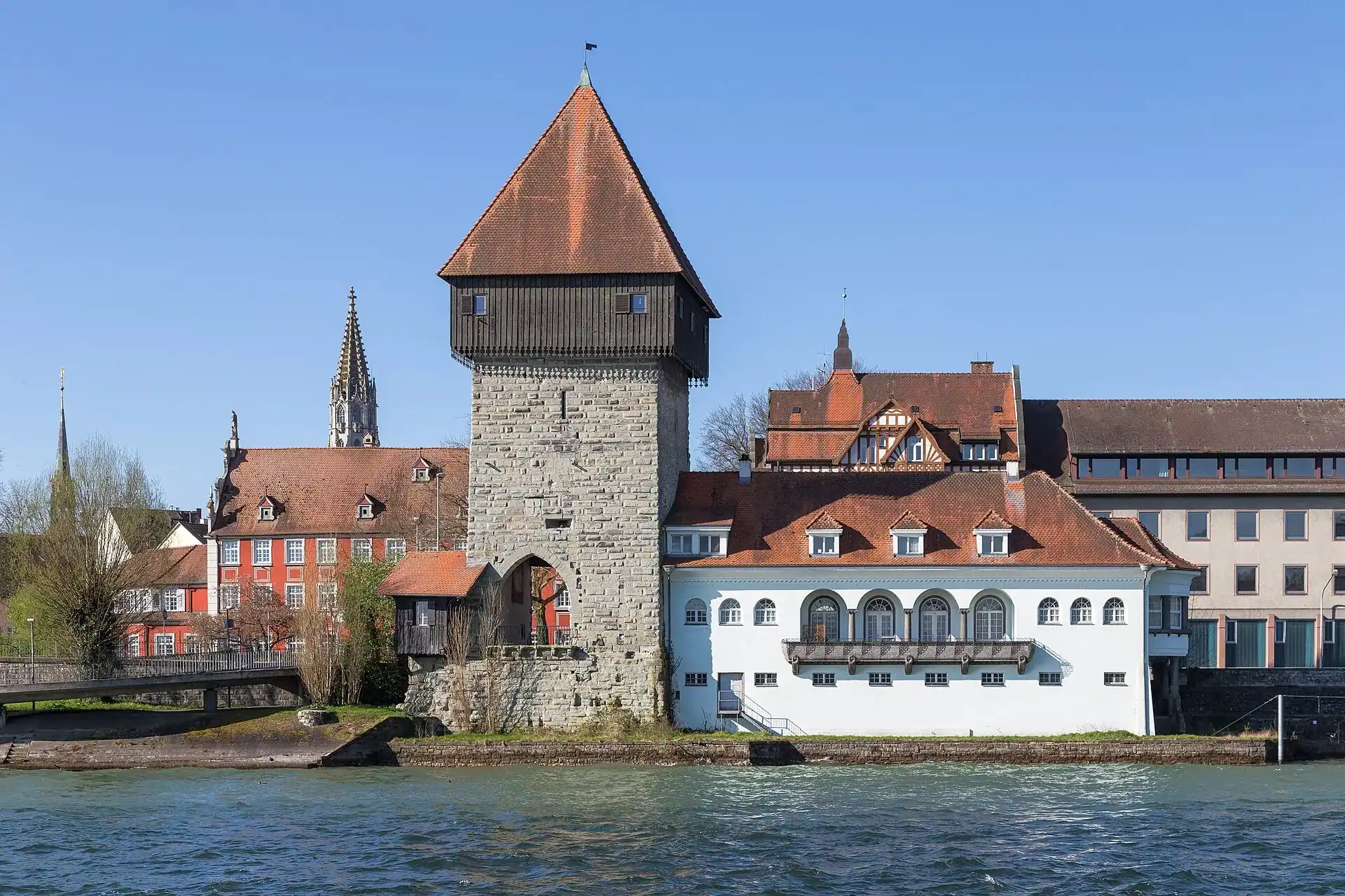 The Rheintorturm on the water at Konstanz