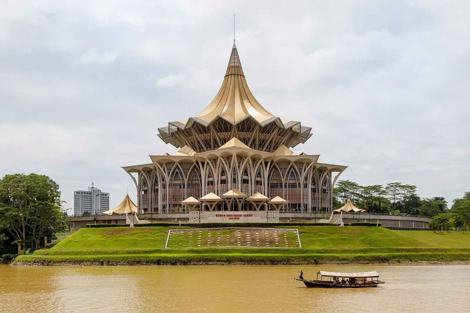 Dewan Undangan Negeri Sarawak seen from across the Sarawak River, Kuching
