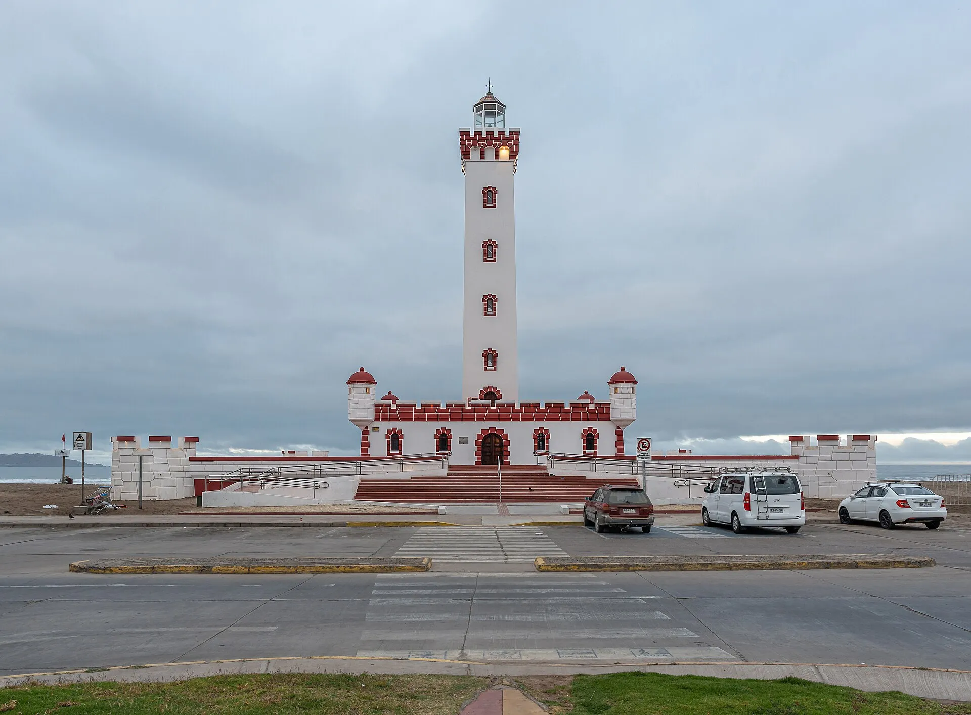 The lighthouse on the beachfront at La Serena