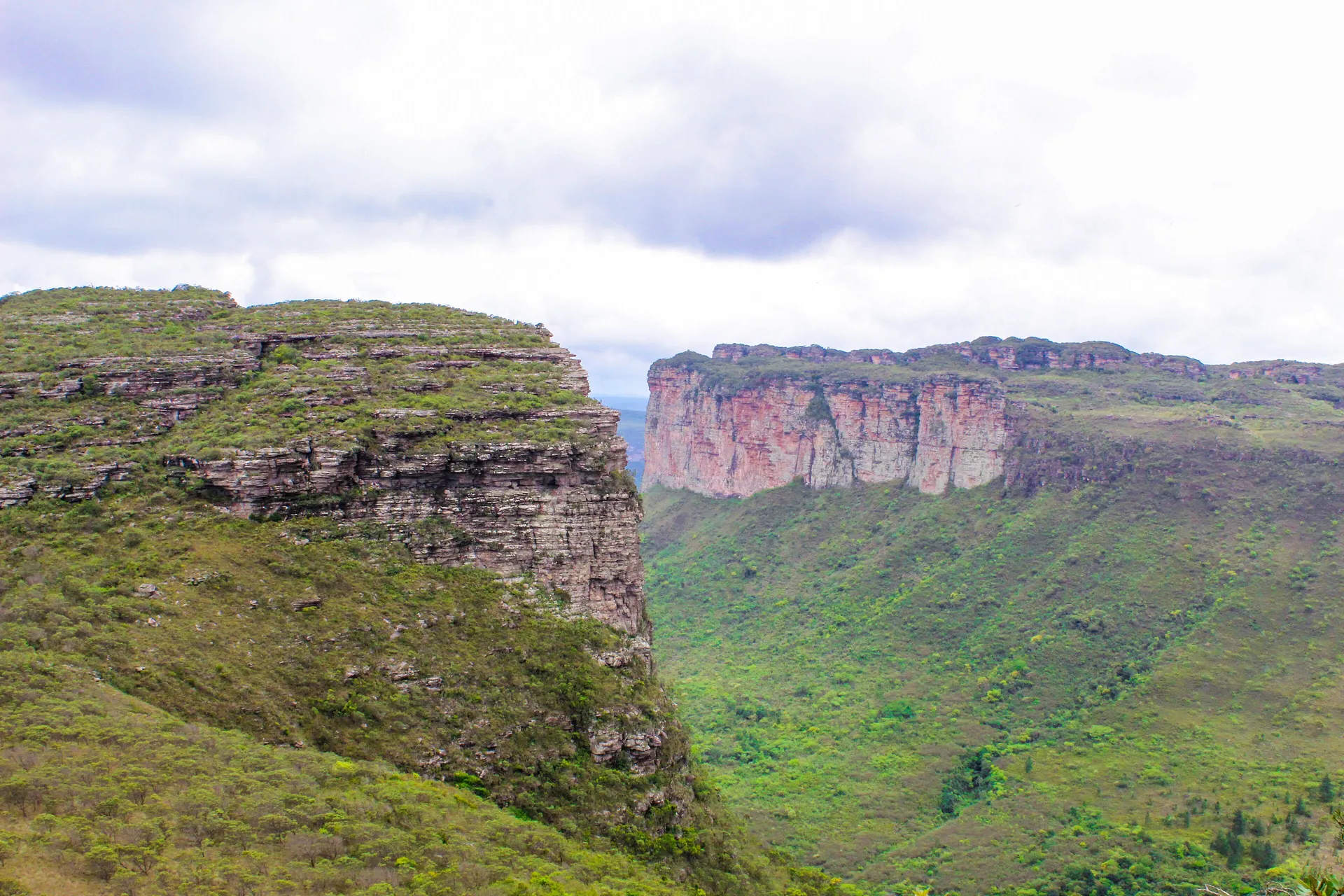 The table mountains and cliffs of the Chapada Diamantina near Lencois, Brazil
