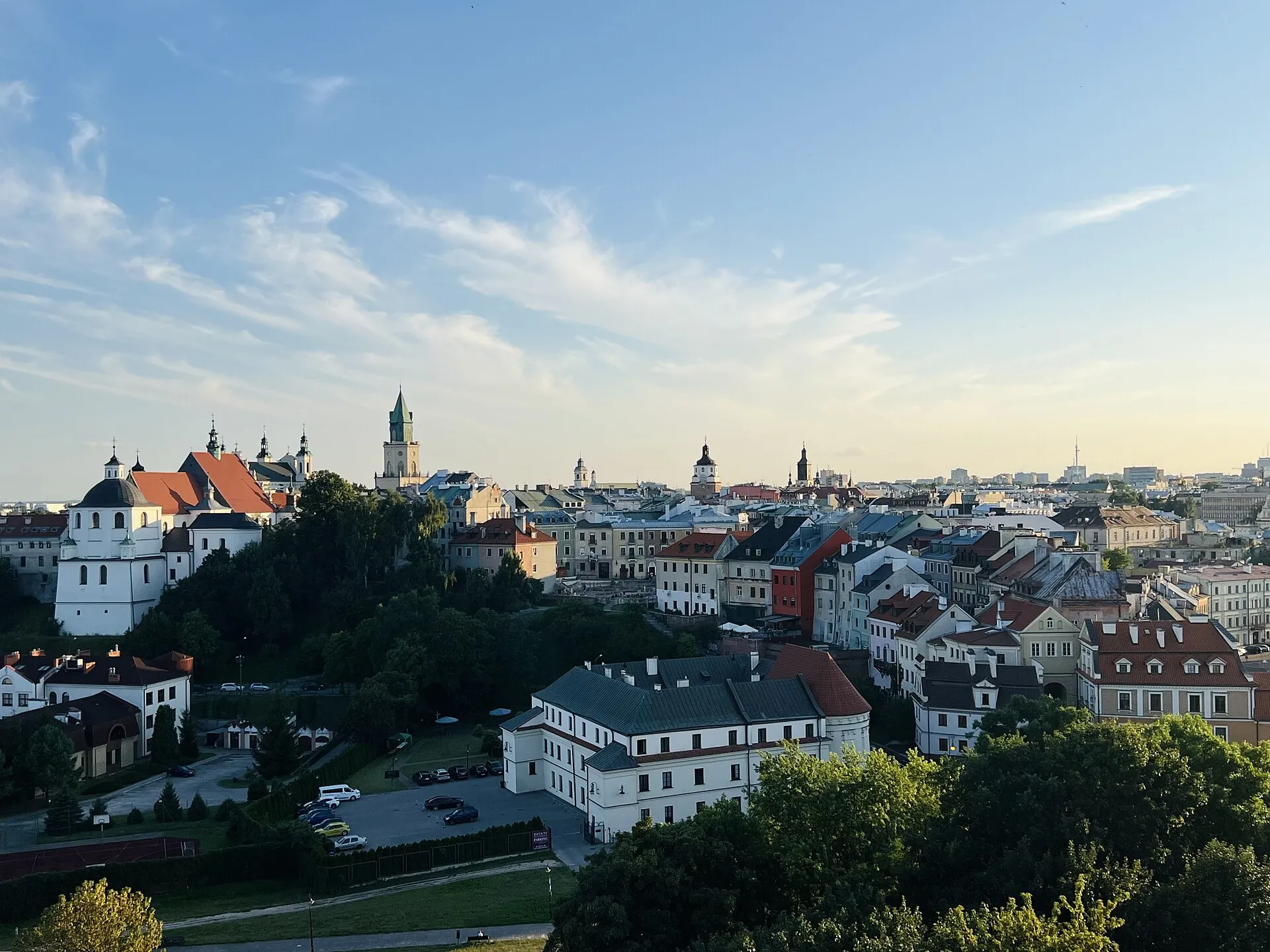 The old town of Lublin seen across its rooftops