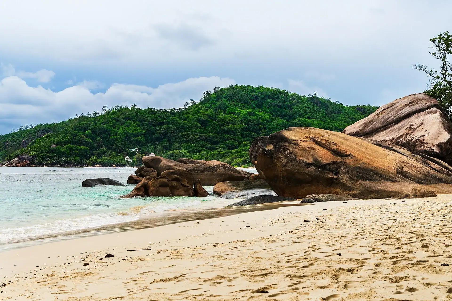 Granite boulders on the beach at Baie Lazare, Mahe