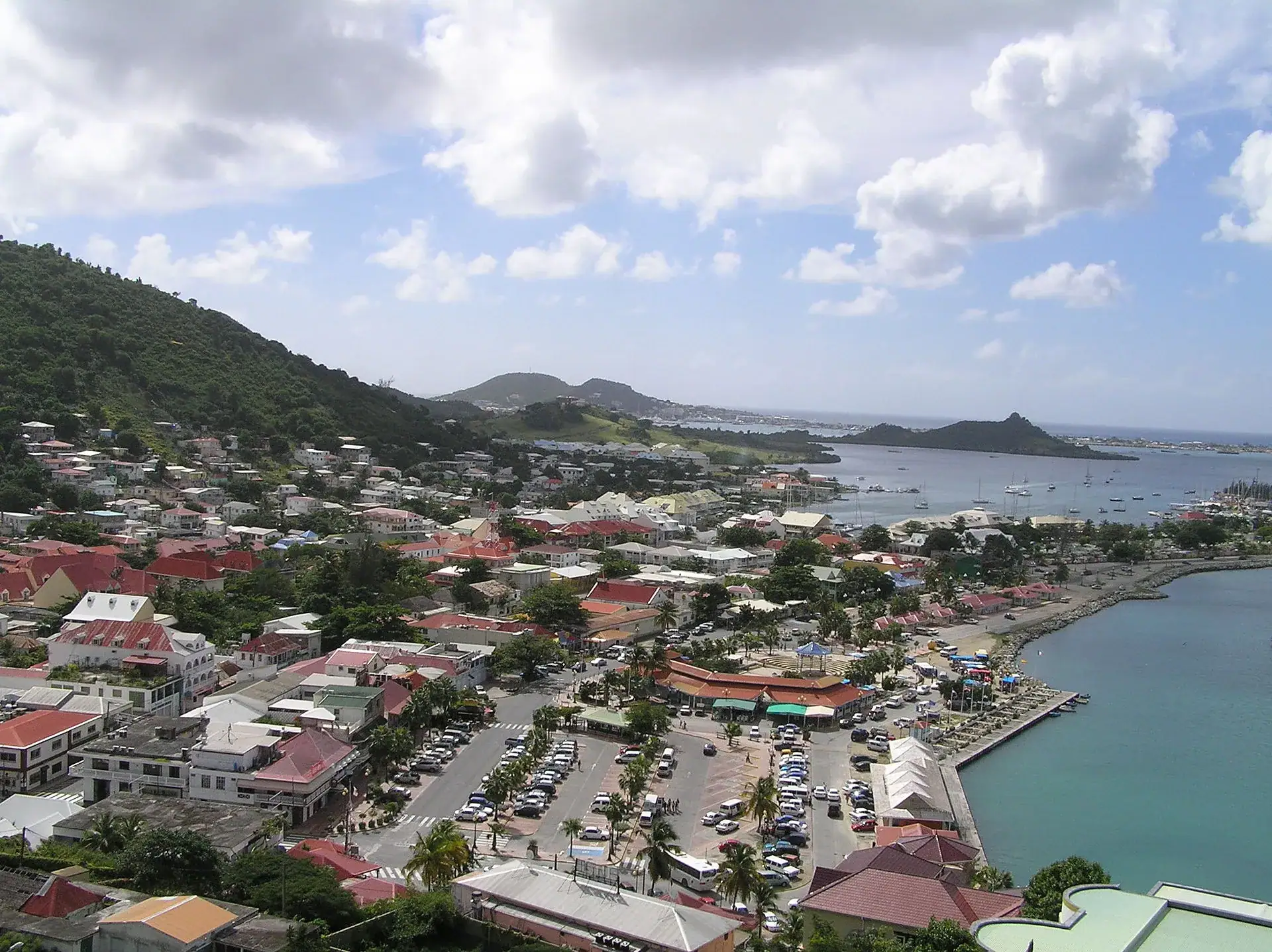 Marigot and its bay on the French side of Saint Martin