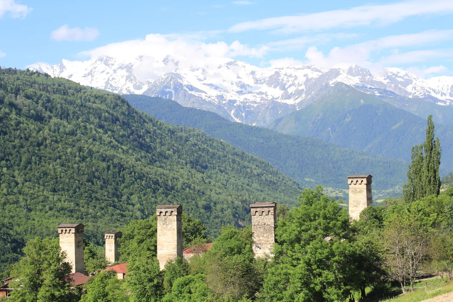 The Svan towers of Mestia, Svaneti, Georgia