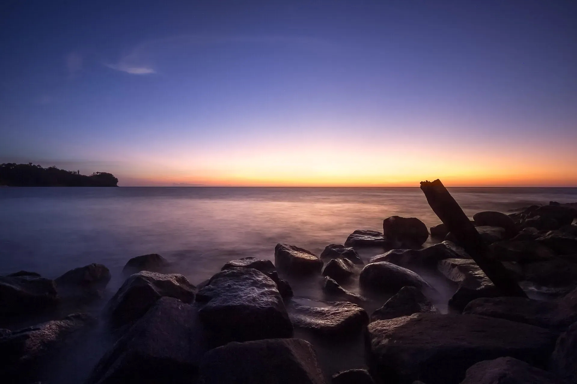 Sunset on the coast at Miri, Sarawak