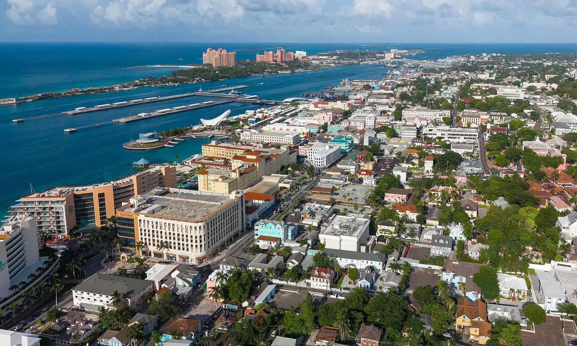 Nassau and its harbour from the air