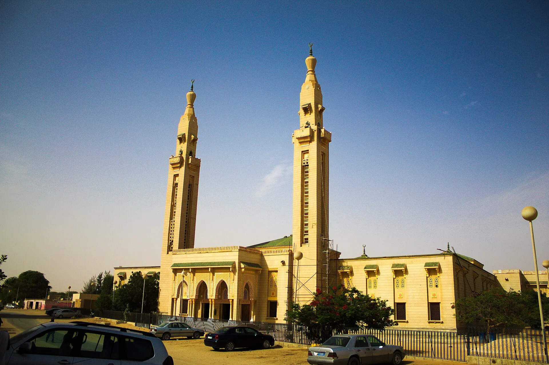 The Saudi Mosque in Nouakchott at the end of the day