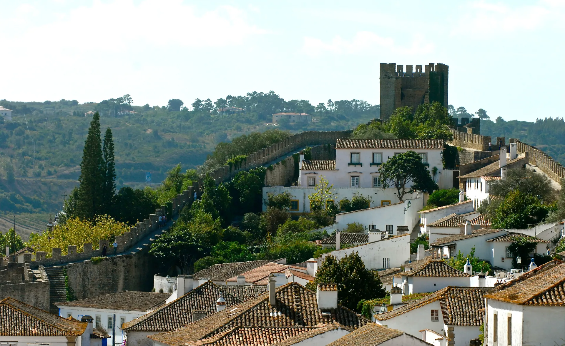 The walled town and castle of Obidos, Portugal