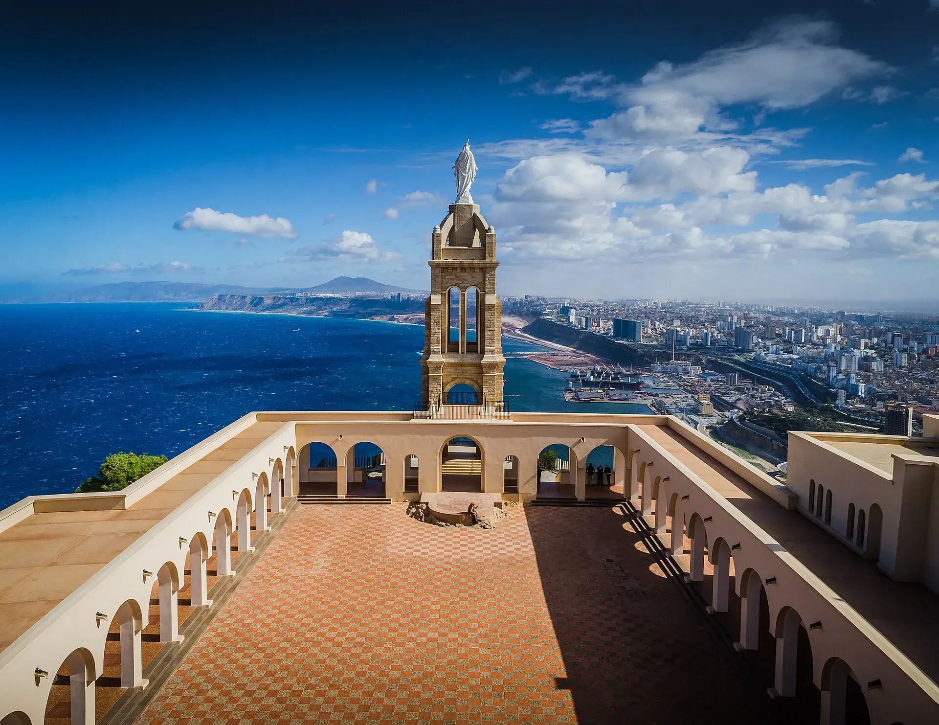 The terrace below the Santa Cruz chapel at Oran, looking along the Mediterranean