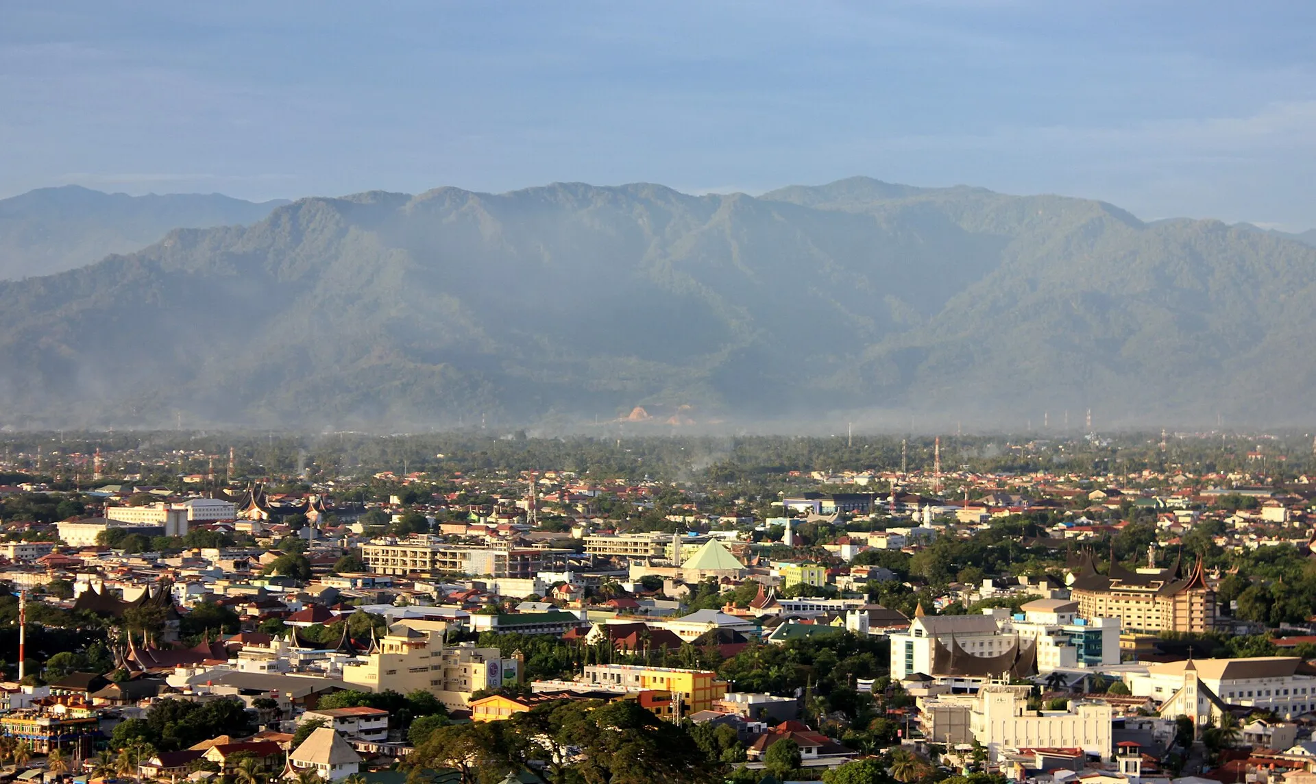 Padang with the hills of West Sumatra behind it