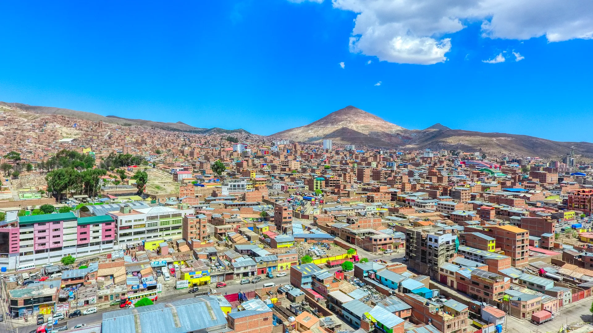 The city of Potosi below Cerro Rico, Bolivia