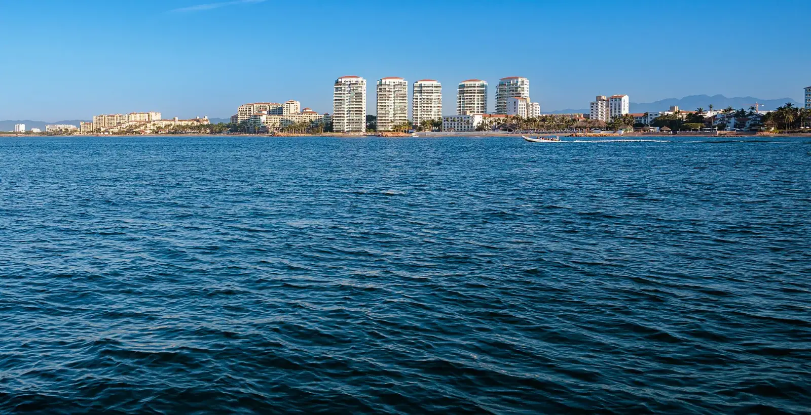 Puerto Vallarta coastal skyline viewed from Banderas Bay