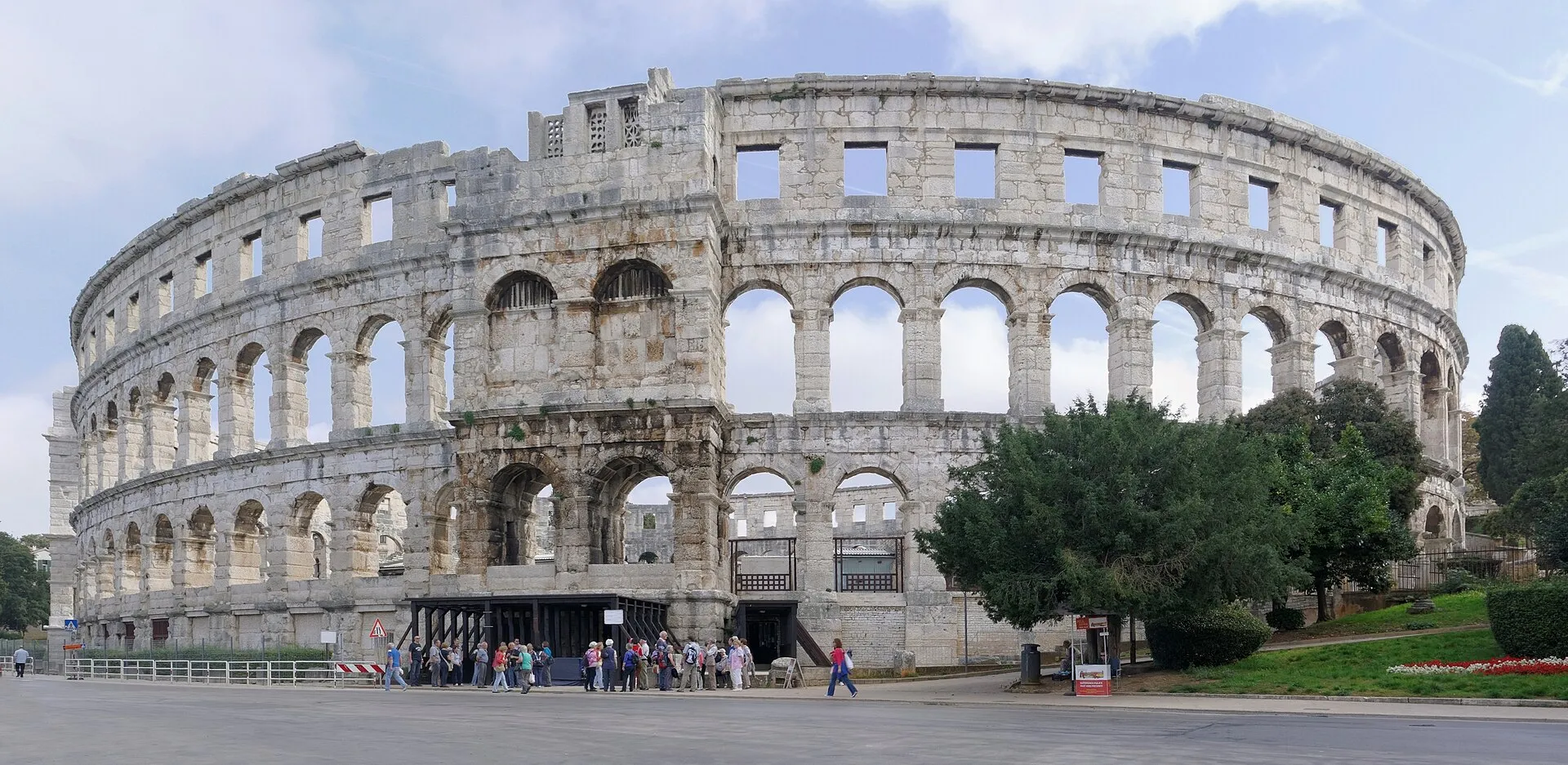 Pula Arena Roman amphitheatre exterior, Pula, Croatia