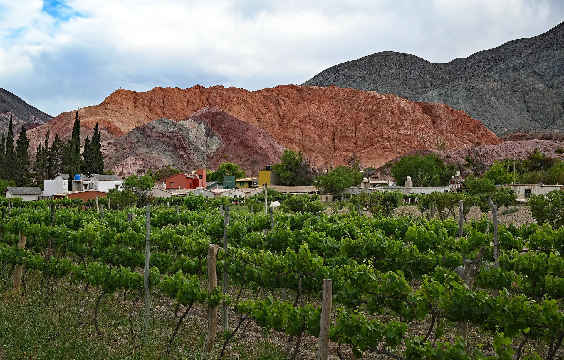 Purmamarca village below the Hill of Seven Colours, Argentina