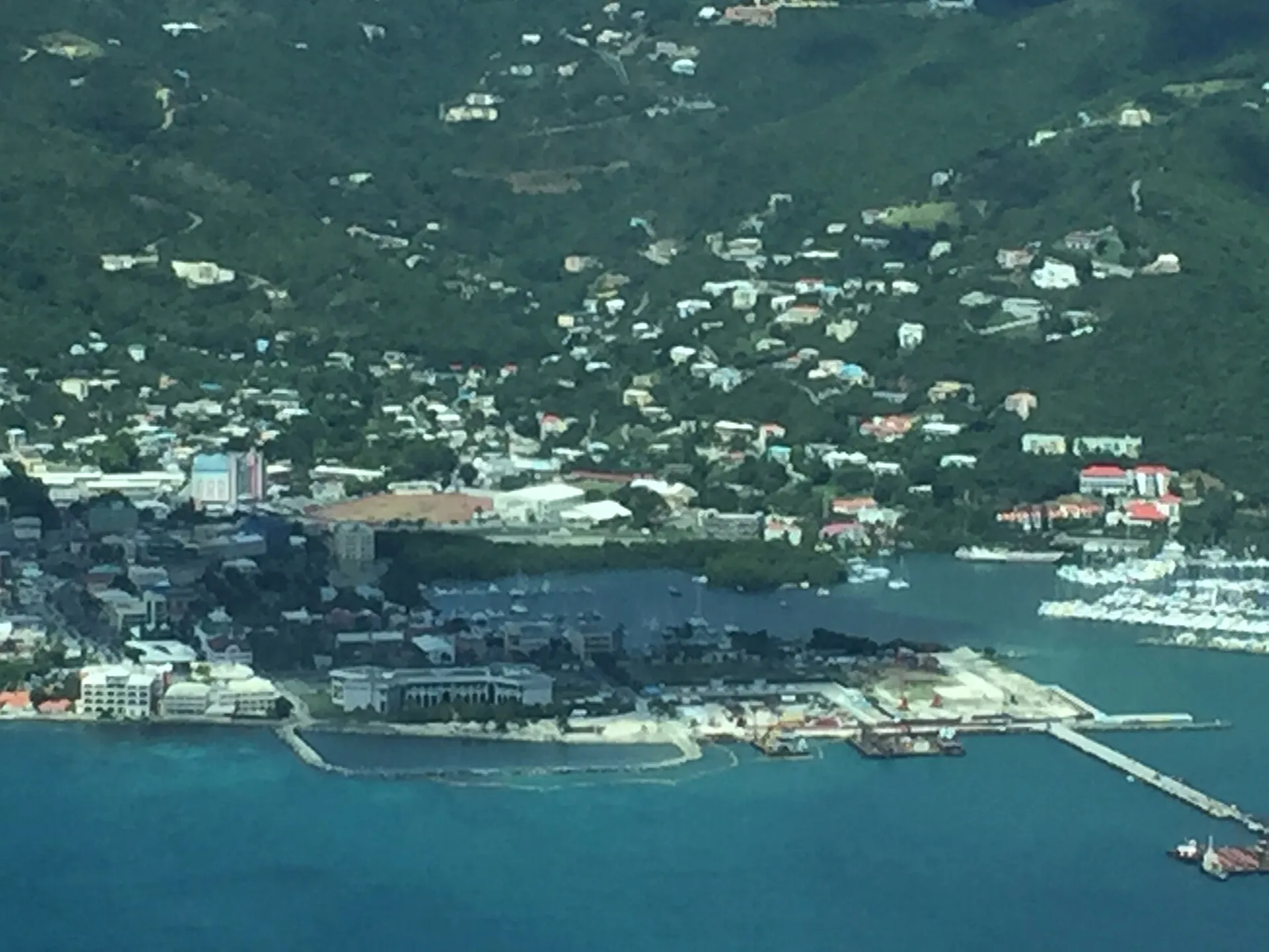 The waterfront road through Road Town, Tortola