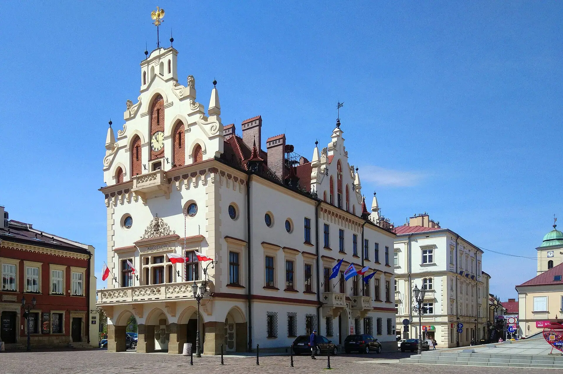 The town hall on the market square at Rzeszow