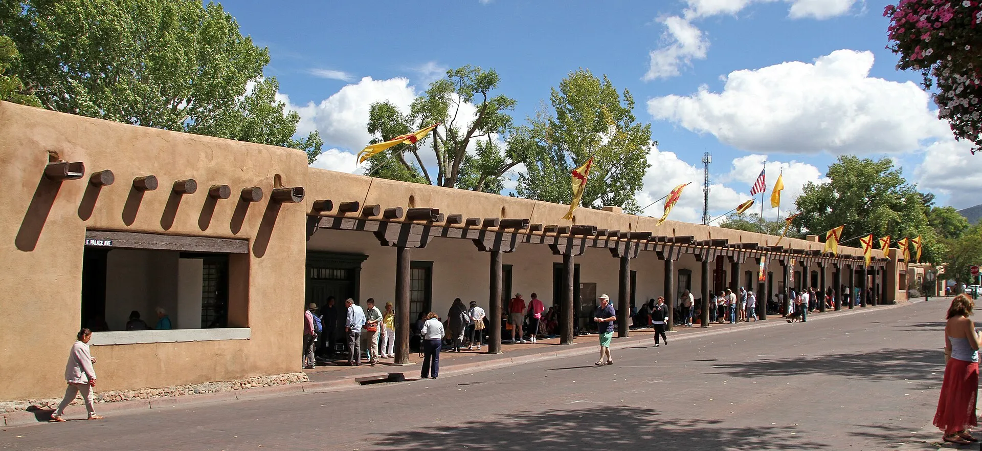 The Palace of the Governors on the plaza at Santa Fe