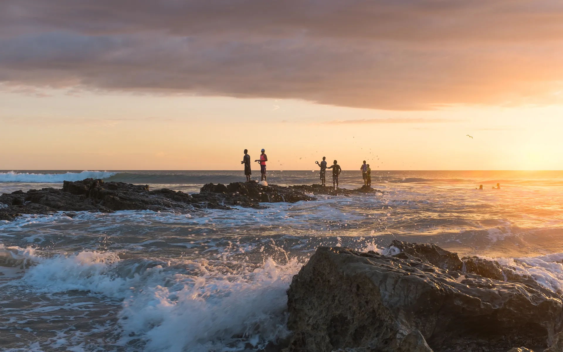 Sunset on the surf beach of Santa Teresa, Costa Rica