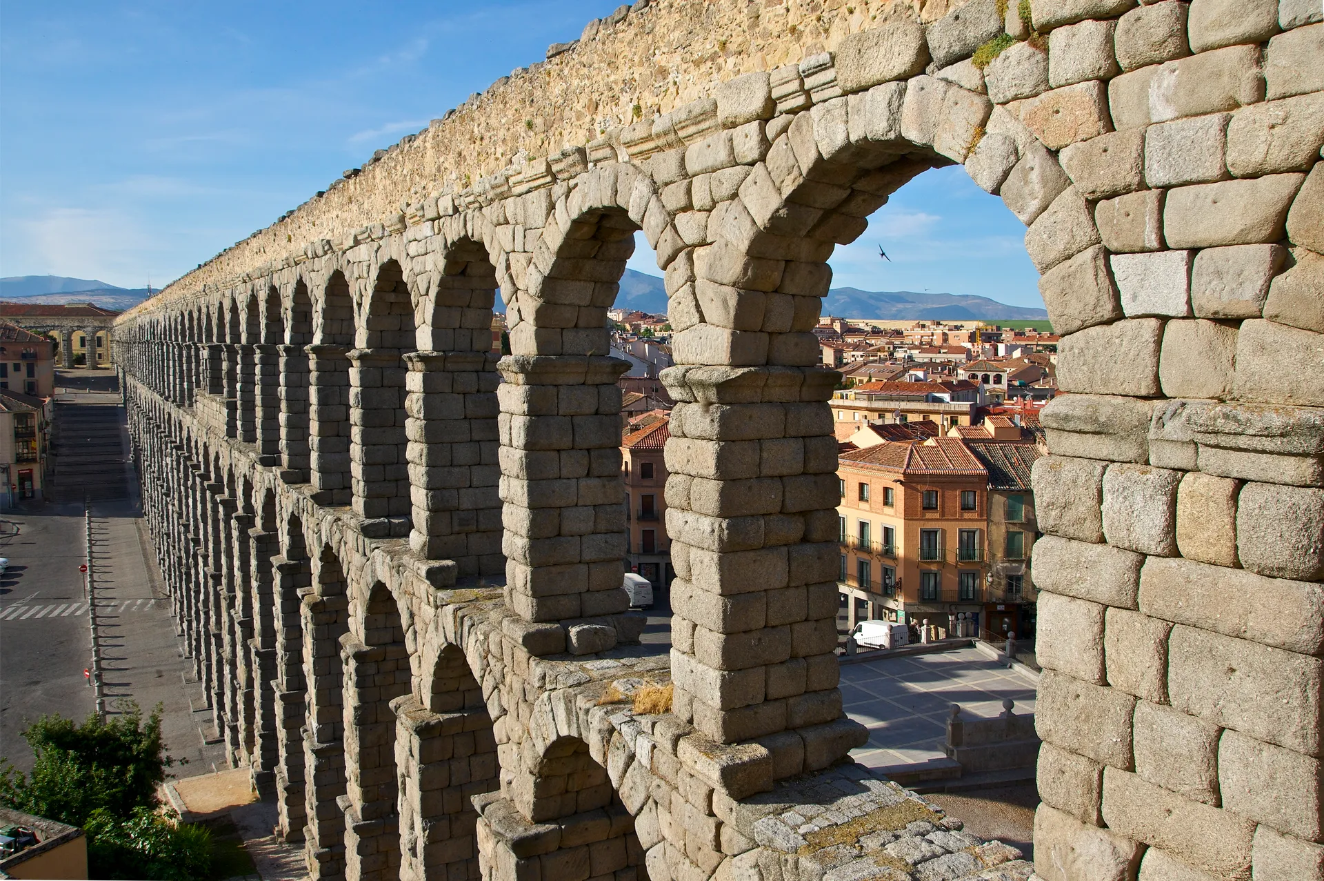 The Roman aqueduct of Segovia, Spain