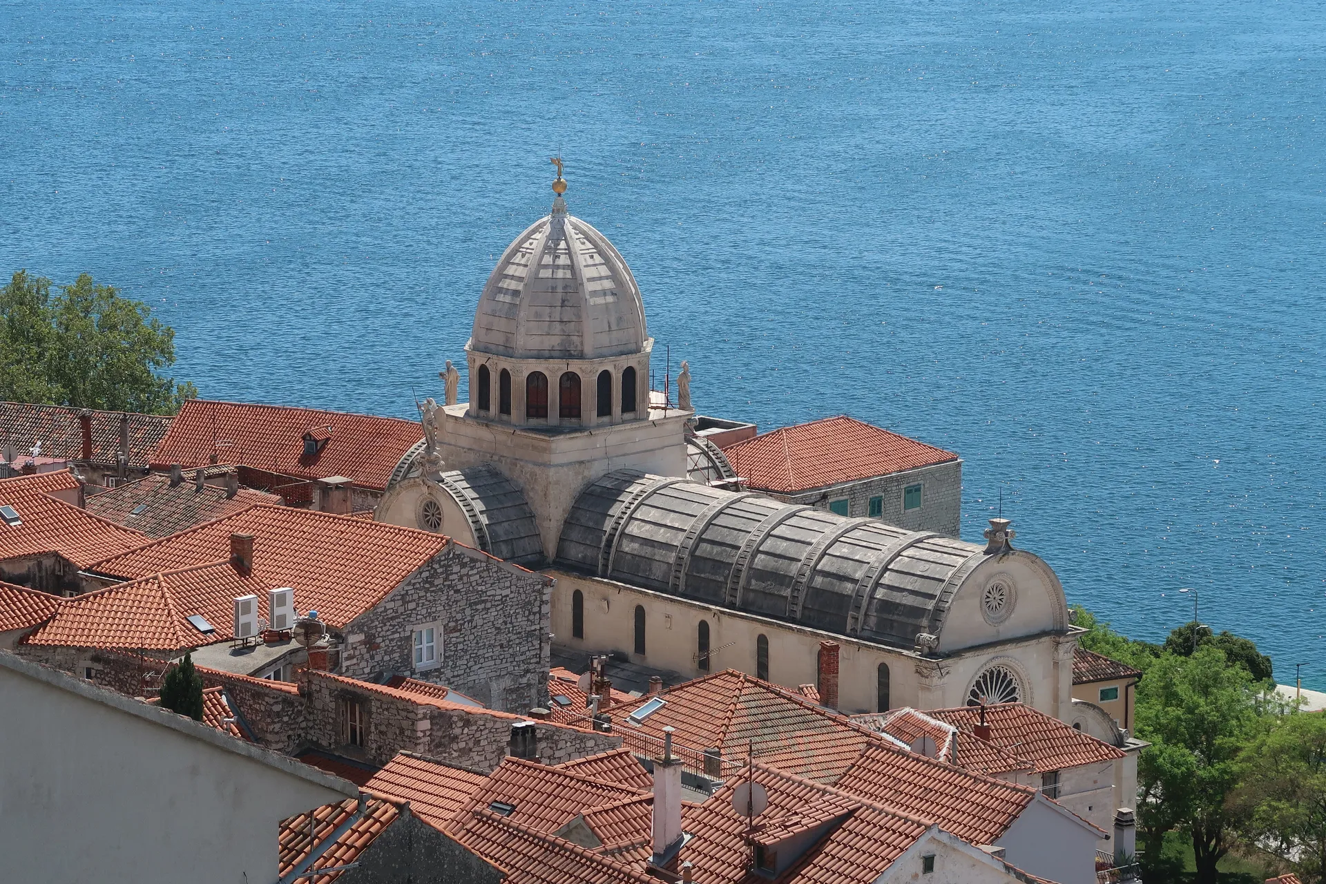 The Cathedral of St James above the old town of Sibenik, Croatia