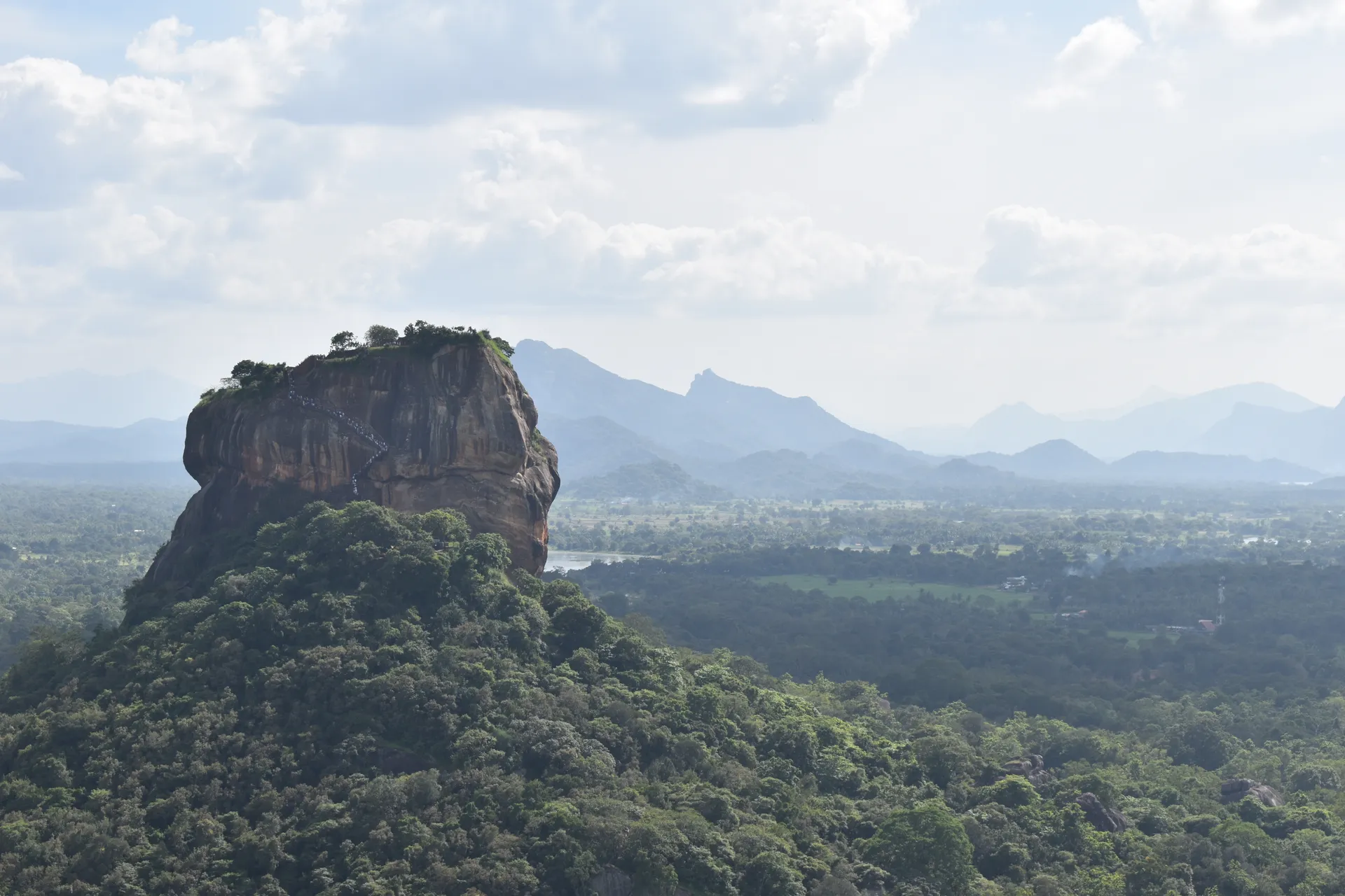 Sigiriya Lion Rock rising from the jungle, Sri Lanka