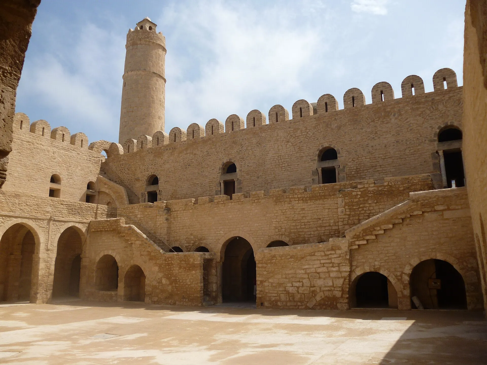 The courtyard and tower of the ribat at Sousse