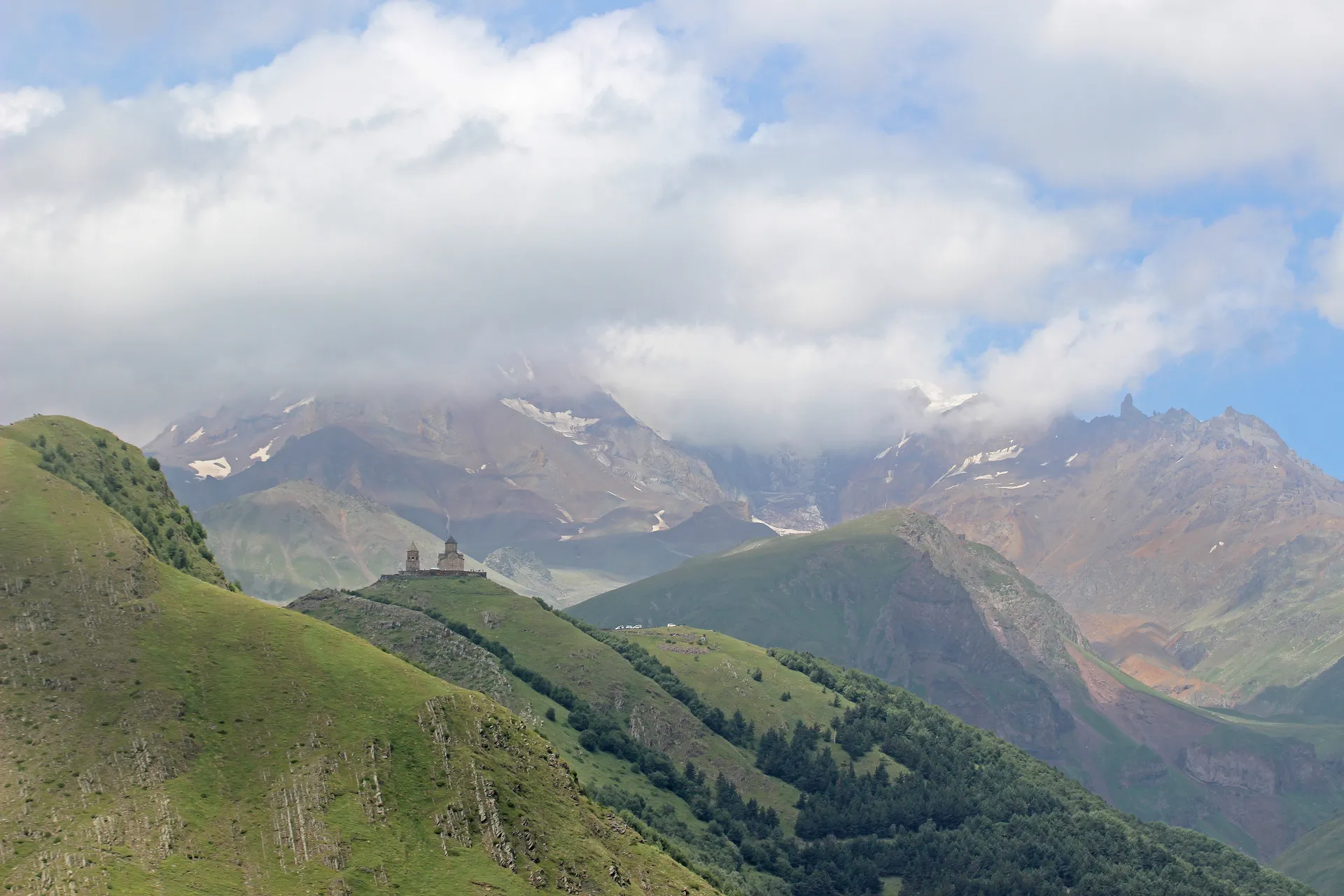 Gergeti Trinity Church near Stepantsminda, Georgia