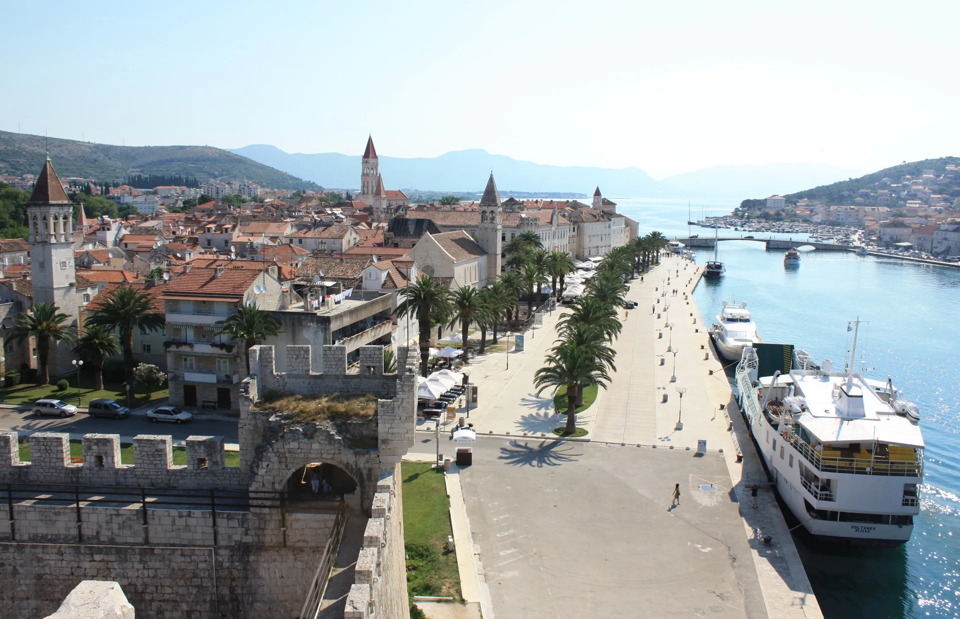 The old town and waterfront promenade of Trogir, Croatia