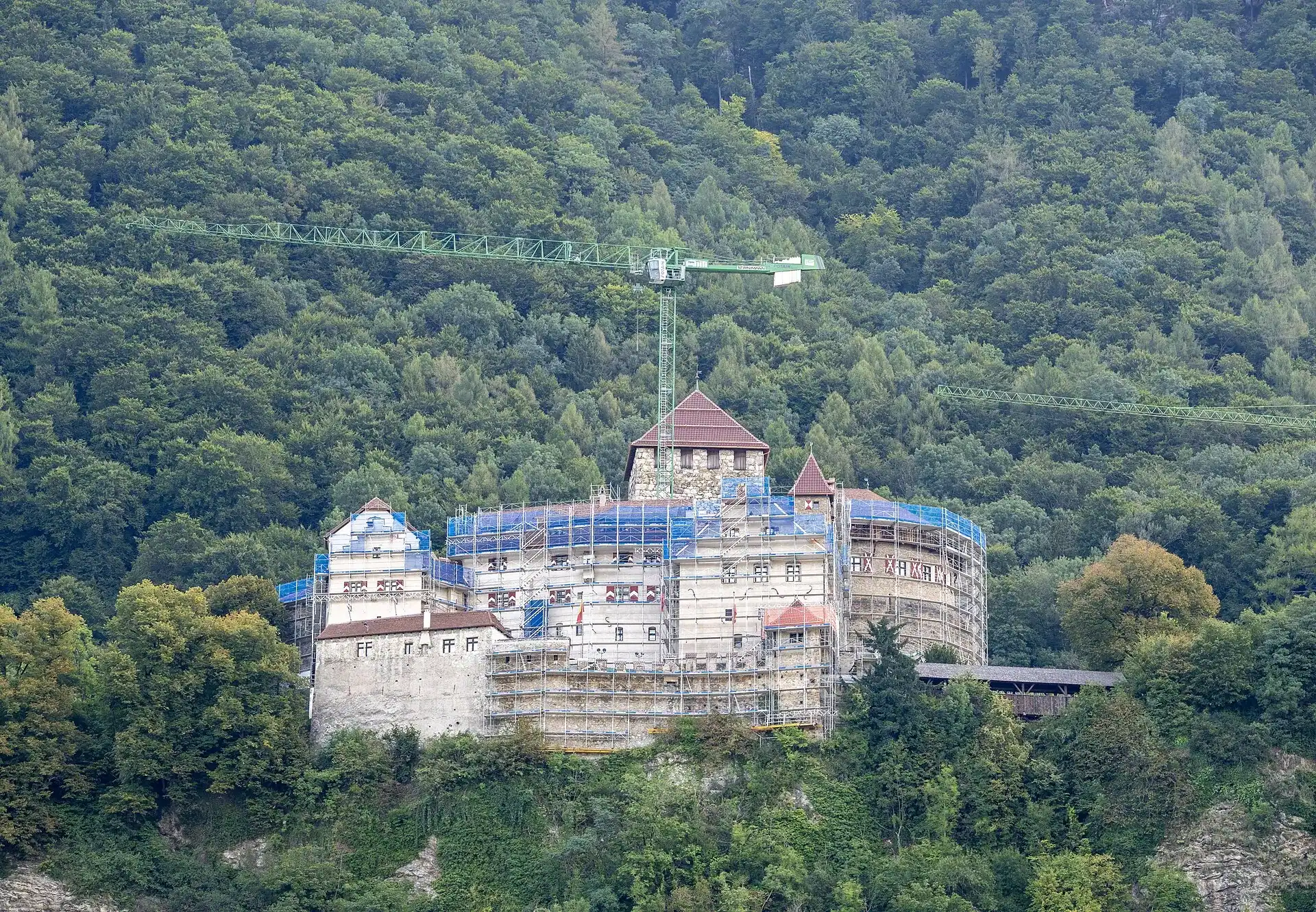 Vaduz Castle on its wooded crag above the town