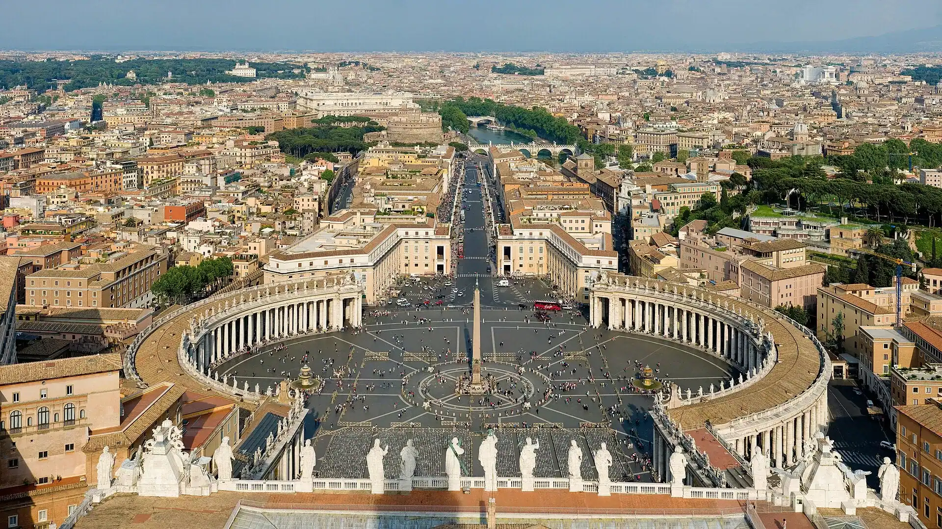 St Peter's Square and the Via della Conciliazione from above