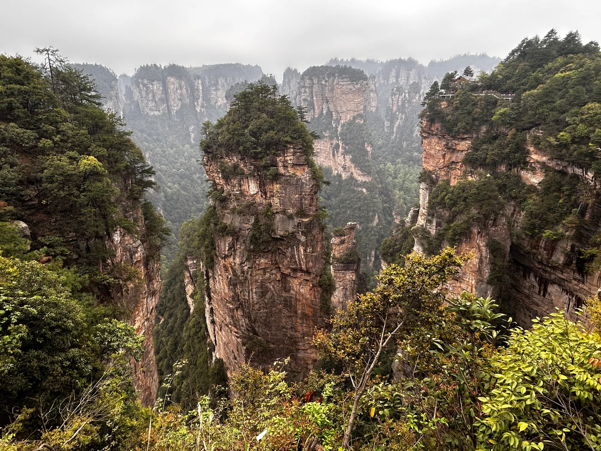 The sandstone pillars of Wulingyuan in Zhangjiajie, China