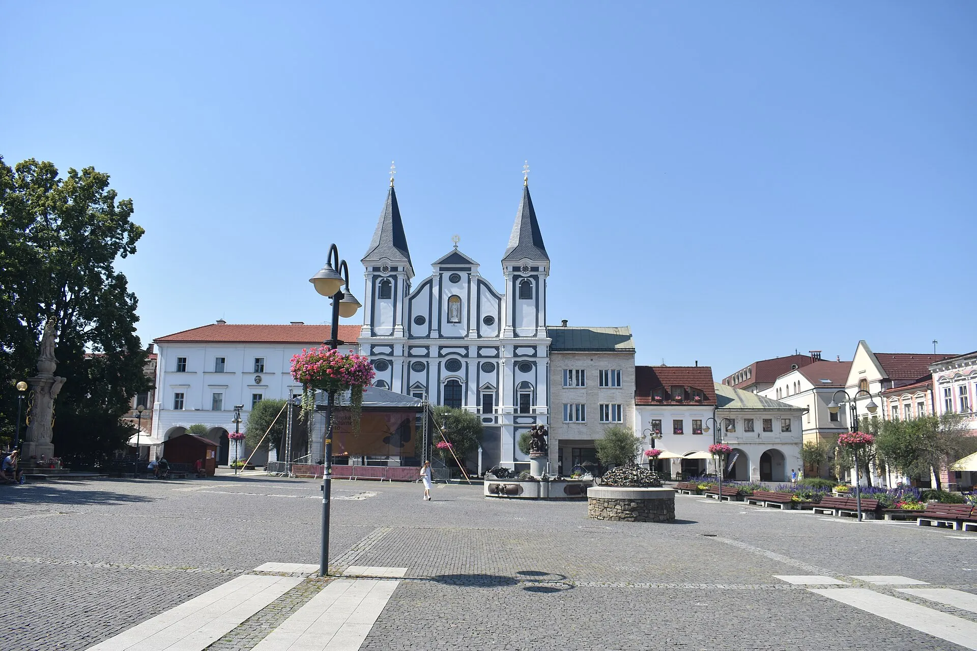 Marianske namestie in Zilina, arcaded on all four sides