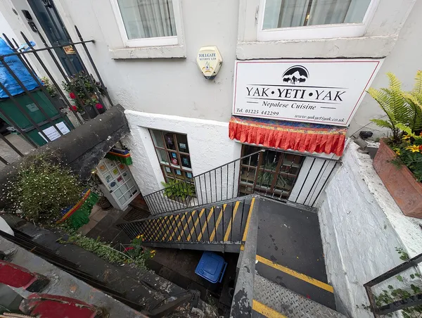 Exterior of Yak Yeti Yak Nepalese restaurant on Pierrepont Street, Bath