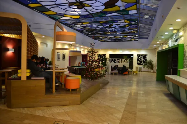 Backpackers lounge interior at Wombat's City Hostel Budapest
