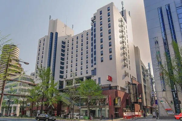 Cross Hotel Osaka exterior with red X logo, Shinsaibashi