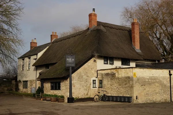The Perch thatched-roof freehouse at Binsey Village, Oxford